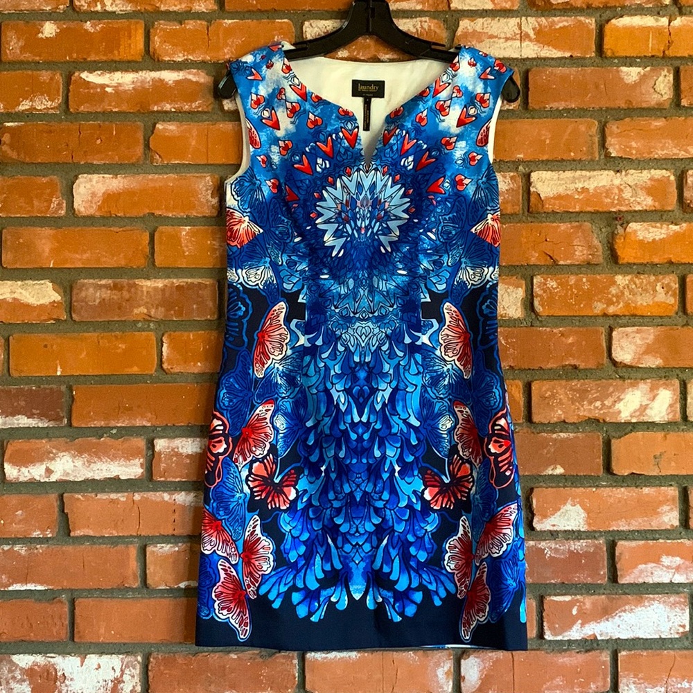 Laundry butterfly silk dress NWOT